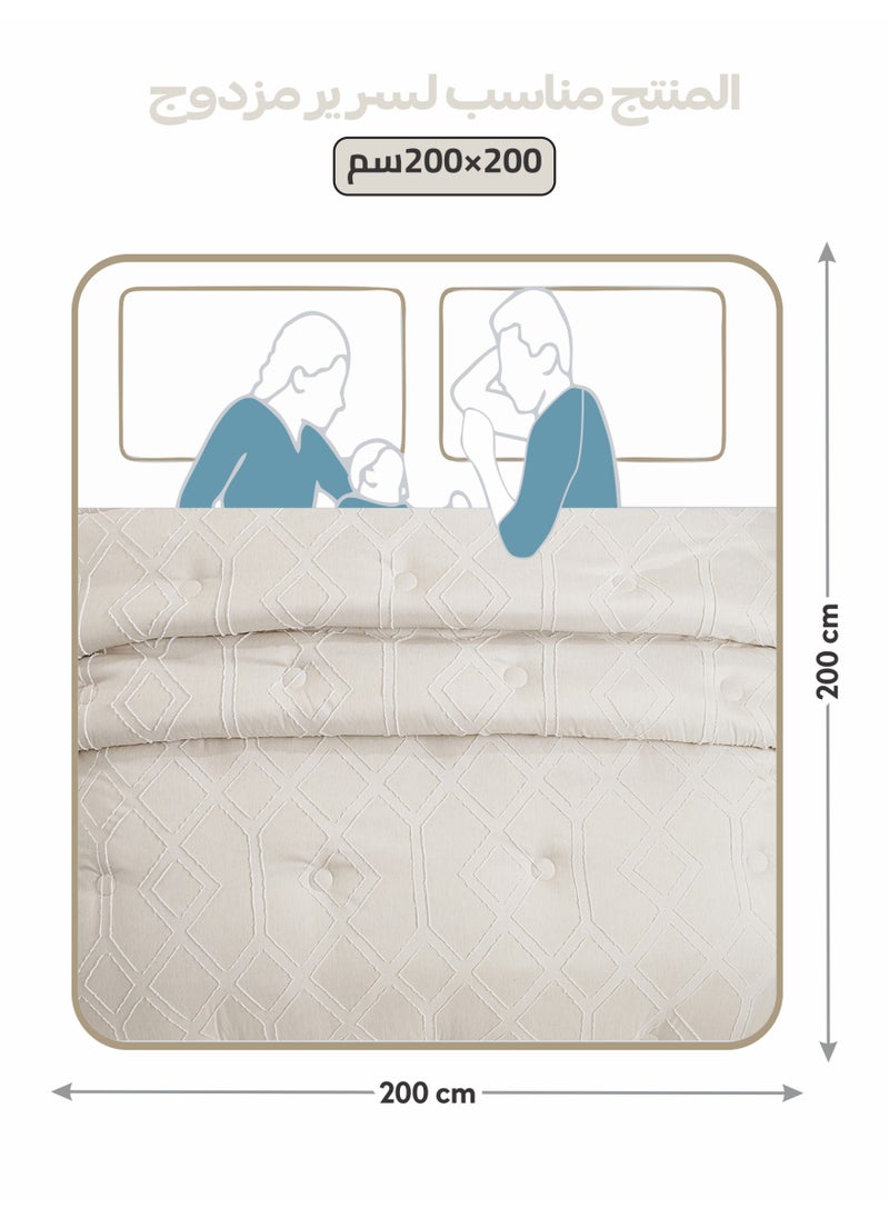Donetella Bedding Comforter Set King Size, 6-Pcs Bed Set Fits 260x240 Cms -Tufted Embroidery Set-All Season- 350 GSM Brushed Microfiber (طقم مفرش سرير فندقي)  - Image 2