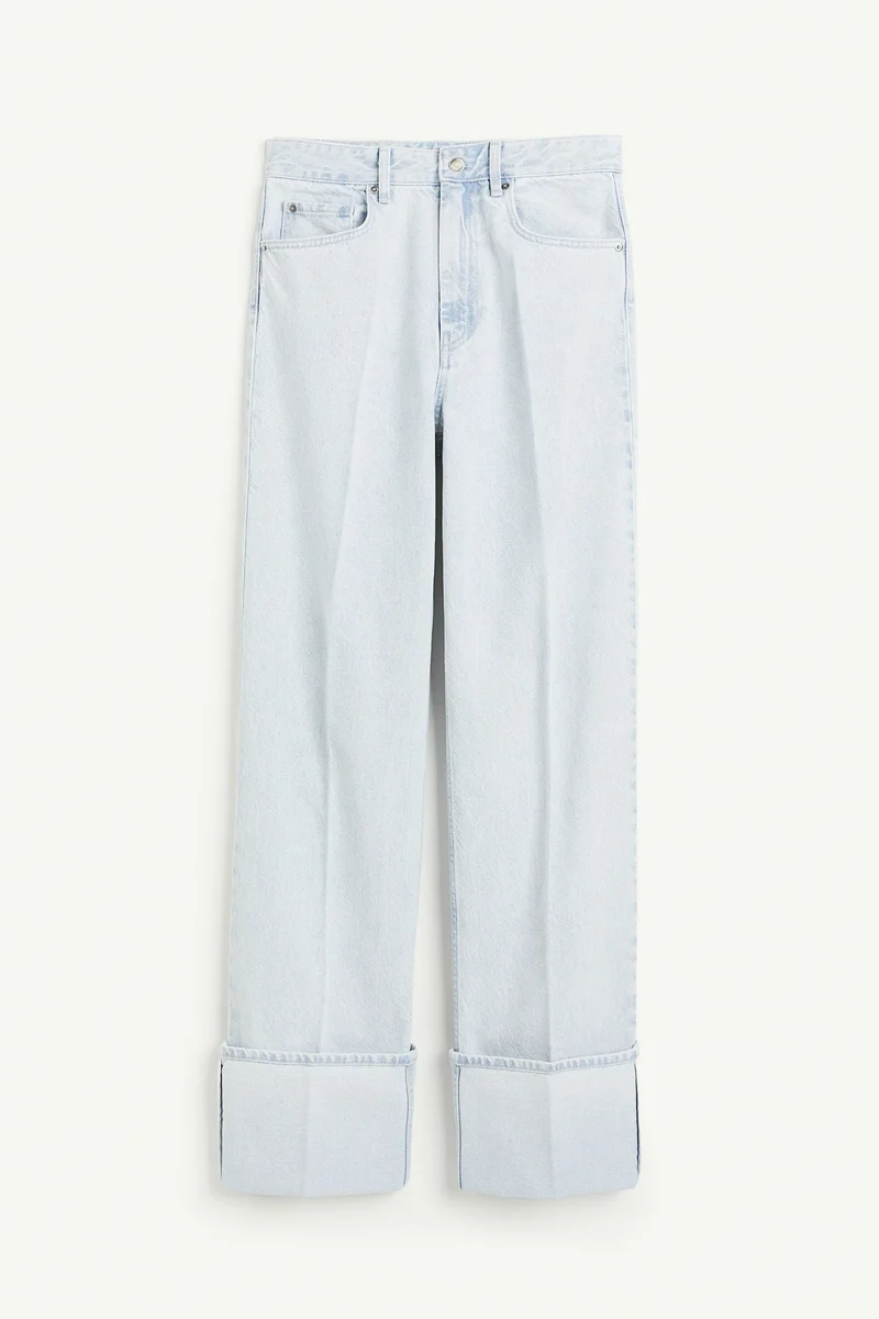 H&M Straight High Fold-up Jeans