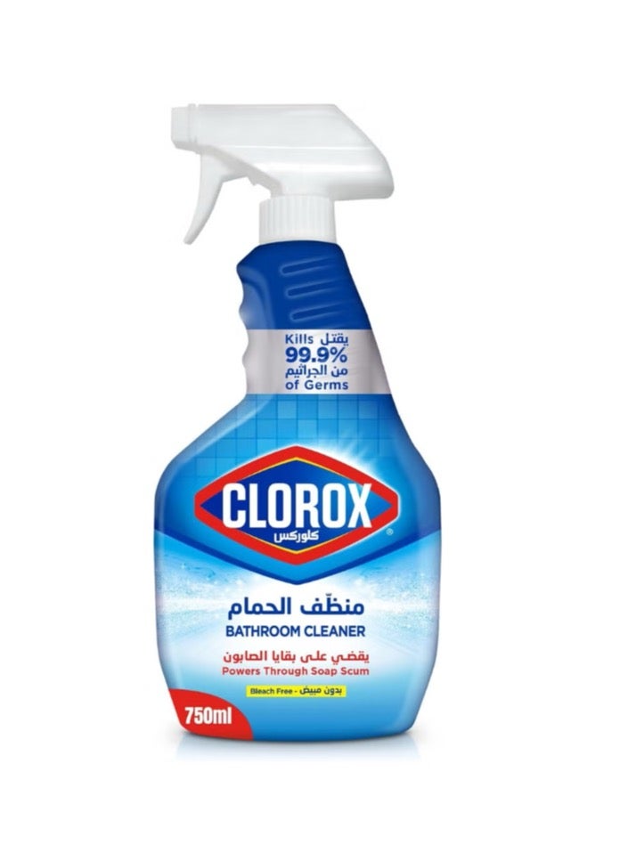 Clorox Bathroom Cleaner Spray, 750 ml, Disinfecting Spray Without Bleach, Kills 99.9% of Germs, Eliminates Soap Residue - Image 1