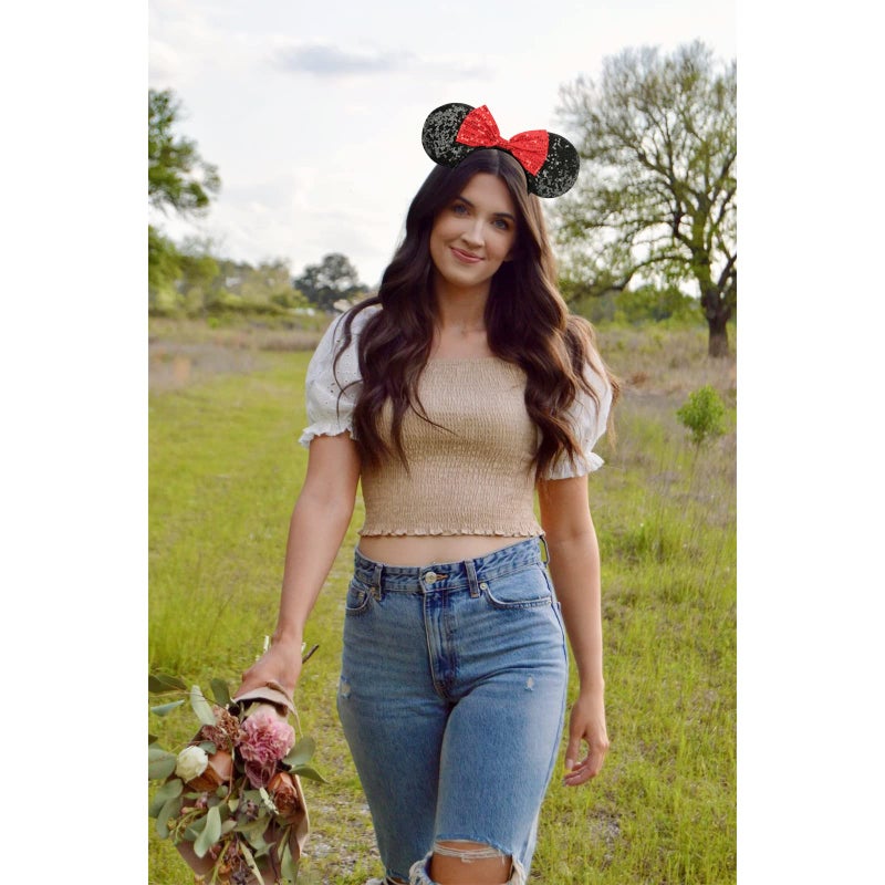 DRESHOW Mouse Ears Bow Headbands Glitter Party Decoration Cosplay Costume for Women - Image 4