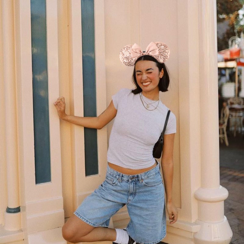 DRESHOW Mouse Ears Bow Headbands Glitter Party Decoration Cosplay Costume for Women - Image 3
