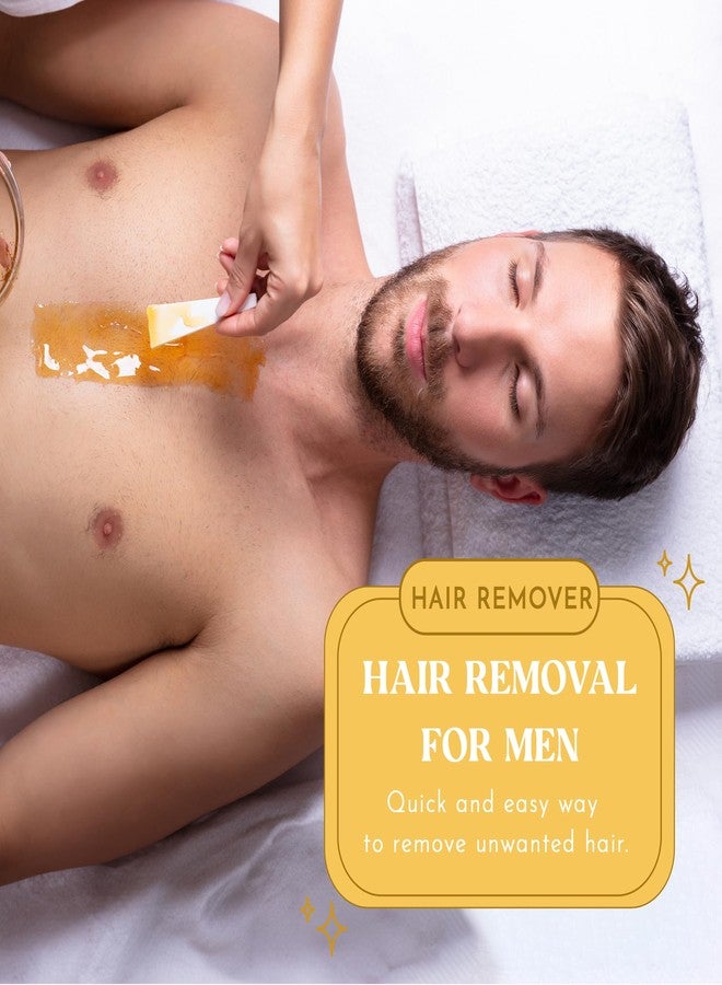 MOOM شمع إزالة الشعر العضوي MOOM للرجال مع الألوة فيرا والبابونج - شمع ناعم للبشرة الحساسة وشعر الرجال - مثالي للظهر والصدر والحواجب والجسم - 12 أونصة (لا تشمل الشرائط والعصي) - Image 2