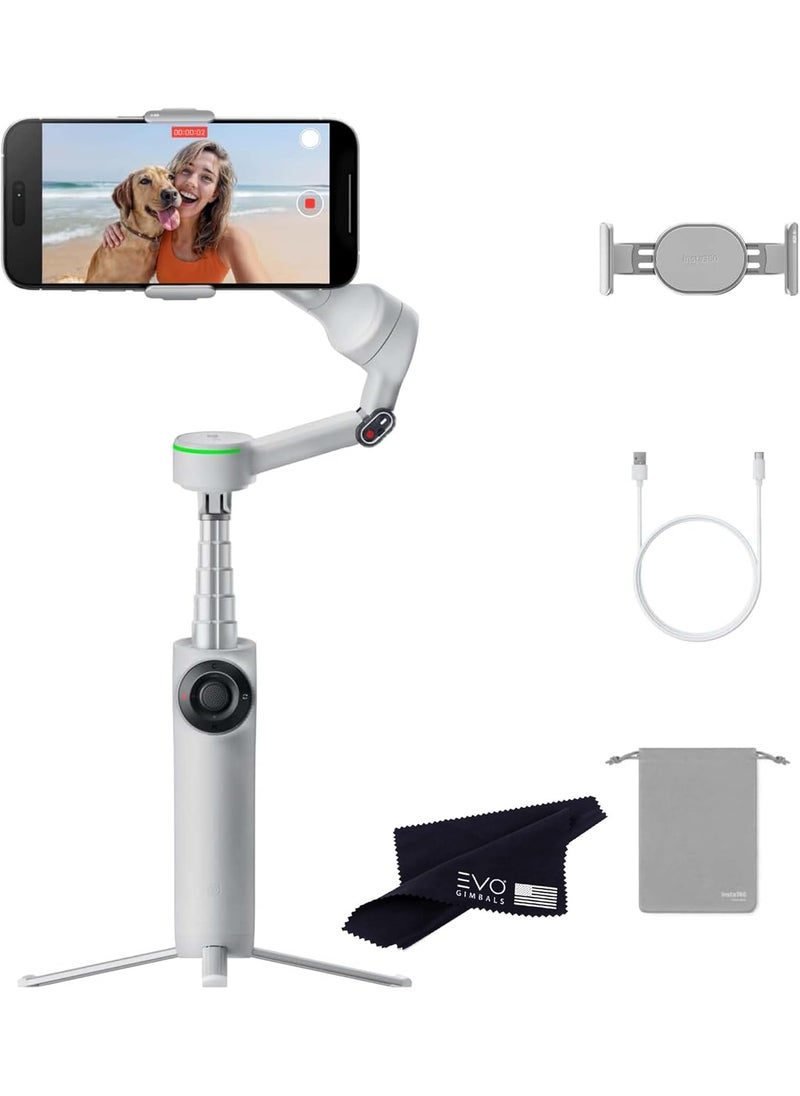 Insta360 Insta360 Flow 2 Pro Grey  AIPowered Smartphone Stabilizer Auto Tracking Phone Gimbal 200 App Tracking with Apple DockKit 3Axis Stabilization Builtin TripodSelfie Stick Portable  Foldable  - Image 1