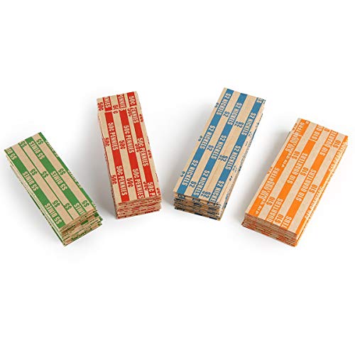 L LIKED Coin Roll Wrappers, 100 Count, Assorted Denominations for Pennies, Nickels, Dimes and Quarters - Image 5