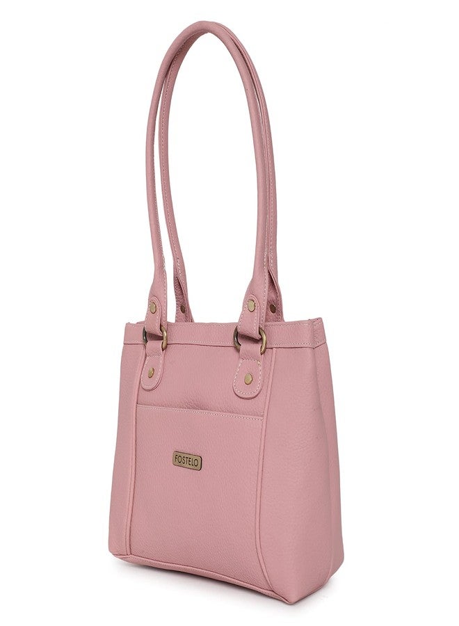 Fostelo Women's Hynes Satchel Tote Handbag for Women | Tote Bag for Work | Ladies Purse | Stylish Shoulder Bag | Gift For Women (Pink1) - Image 3