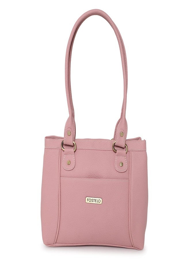 Fostelo Women's Hynes Satchel Tote Handbag for Women | Tote Bag for Work | Ladies Purse | Stylish Shoulder Bag | Gift For Women (Pink1) - Image 1