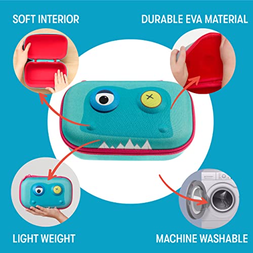 Zipit صندوق أقلام ZIPIT الوحش للأطفال، حافظة أقلام كبيرة السعة لطيفة للمدرسة، صندوق منظم للقرطاسية، أزرق فاتح - Image 3