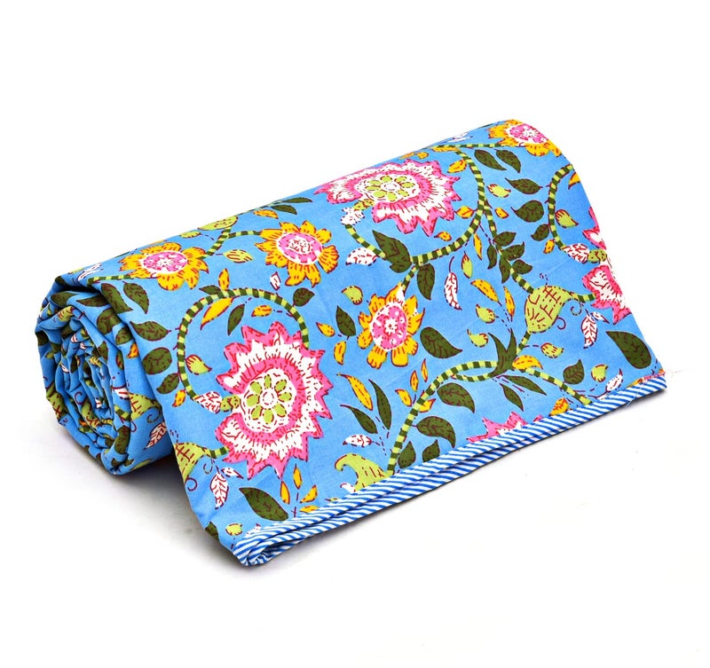 RRC Cotton Reversible Dohar Single Bed, Soft Lightweight Bed Blanket, AC Dohar Blanket for Summers/Winter 57X87(Inches) Flannel Dohar Throws for Bed - Image 5