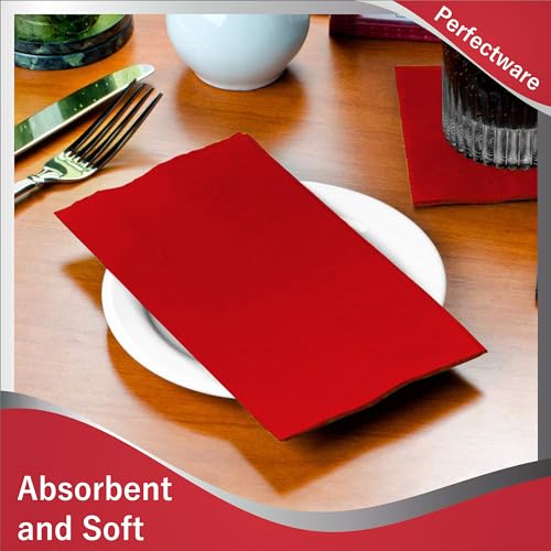 Perfectware - PW-2 Ply Dinner Napkin Red- 125 2 Ply Red Dinner Napkins - Pack of 125ct - Image 5