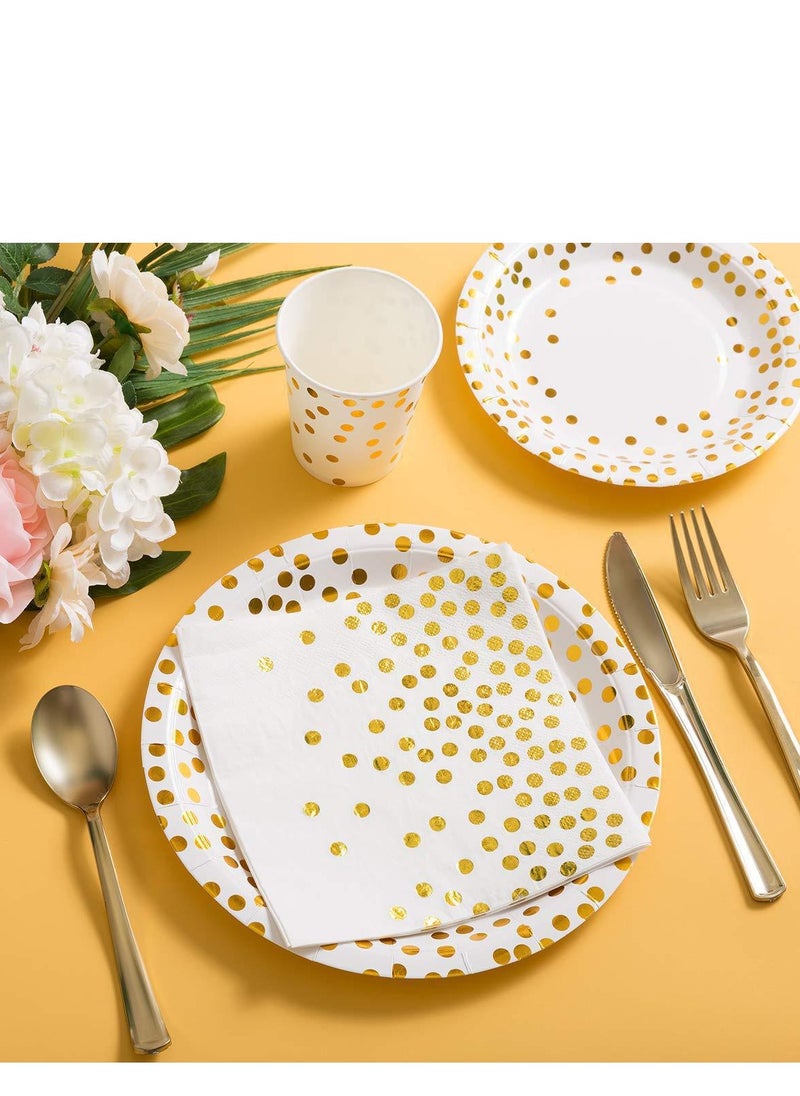 xppier 200-Piece Party Supplies Disposable Tableware for Wedding, Birthday Party, Baby Shower, Serves 25 (White)  - Image 4