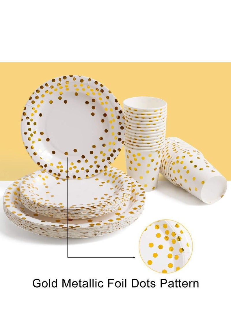 xppier 200-Piece Party Supplies Disposable Tableware for Wedding, Birthday Party, Baby Shower, Serves 25 (White) - Image 4