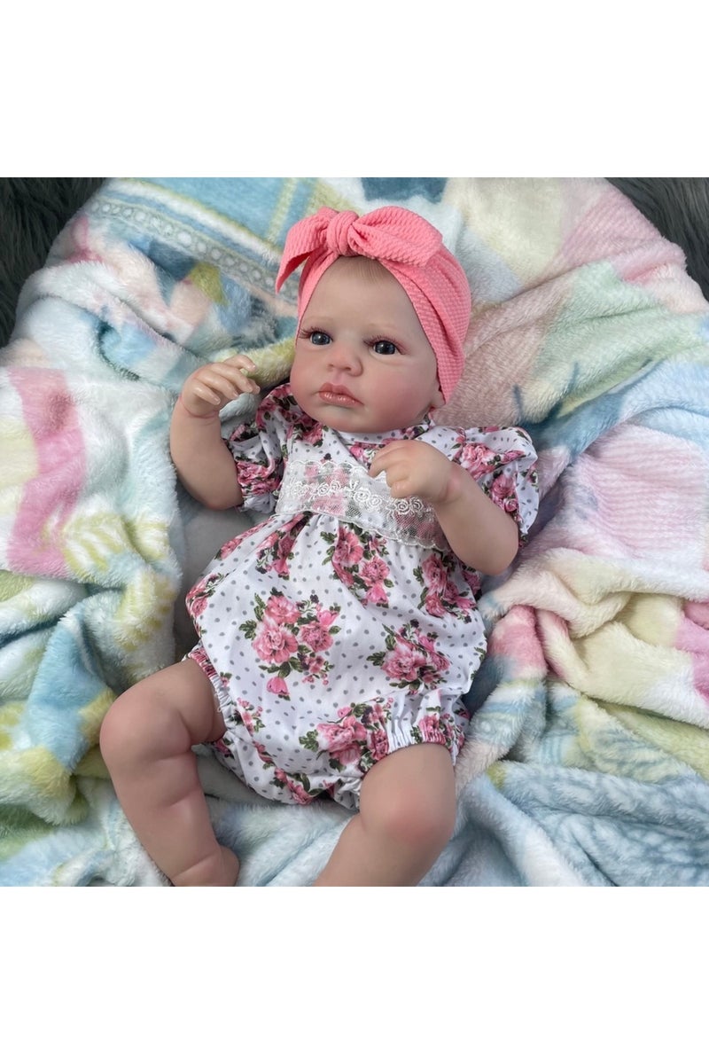 Vinyl Body Doll Doll A MRB 50CM LouLou Awake Twins Girl Reborn Baby Dolls Lifelike Vinyl Newborn 3D