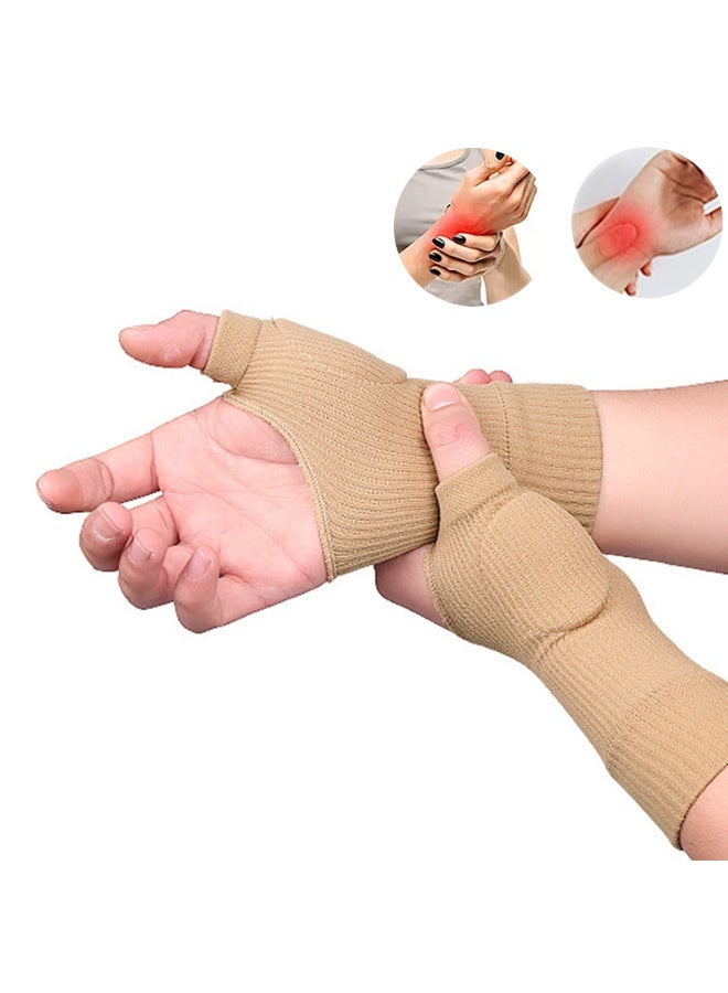 Thumb Wrist Support Braces, Breathable Compression Sleeves with Soft Gel Pads for Arthritis, Tendonitis, Comfortable Finger Splint for Relieve Hand Thumb Wrist Carpal Tunnel Joint Pain, Beige - Image 5