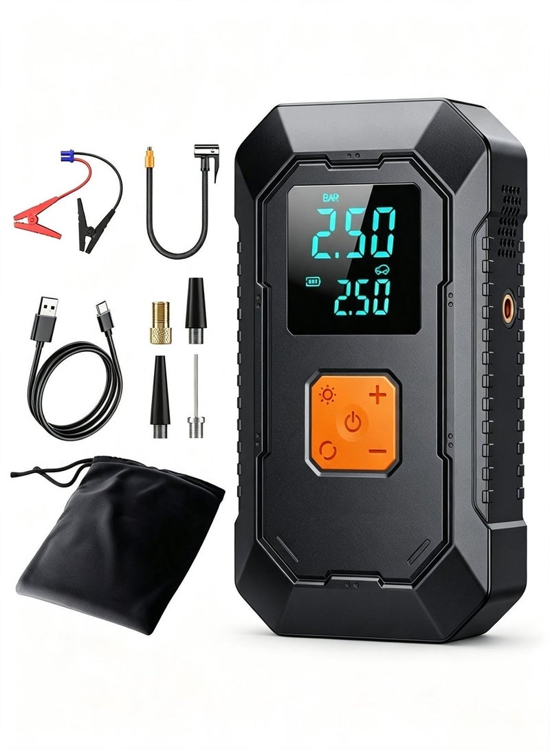 إينابايت مشغل بطارية سيارة 4 في 1 مع مضخة هواء، منفاخ إطارات محمول 150PSI، بنك طاقة 4000mAh مع مصباح LED، مقاوم للحرارة، للسيارات وسيارات الدفع الرباعي والرحلات الصحراوية - Image 1