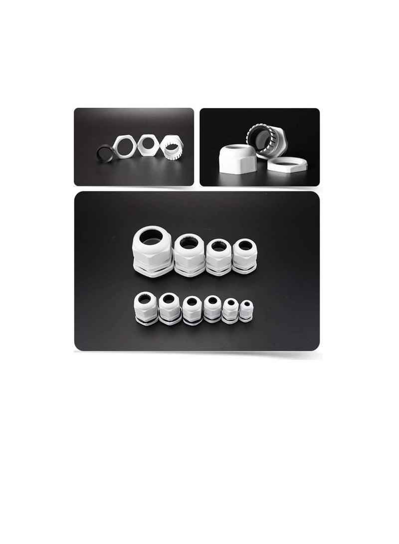 PG Gland White Pack of 5 pcs, Dust Proof Nylon Cable Gland With Locknut Ideal For Junction/connection Boxes Electrical Power, Tele & Data Cables, Instrumentation Control (PG-07) - Image 2
