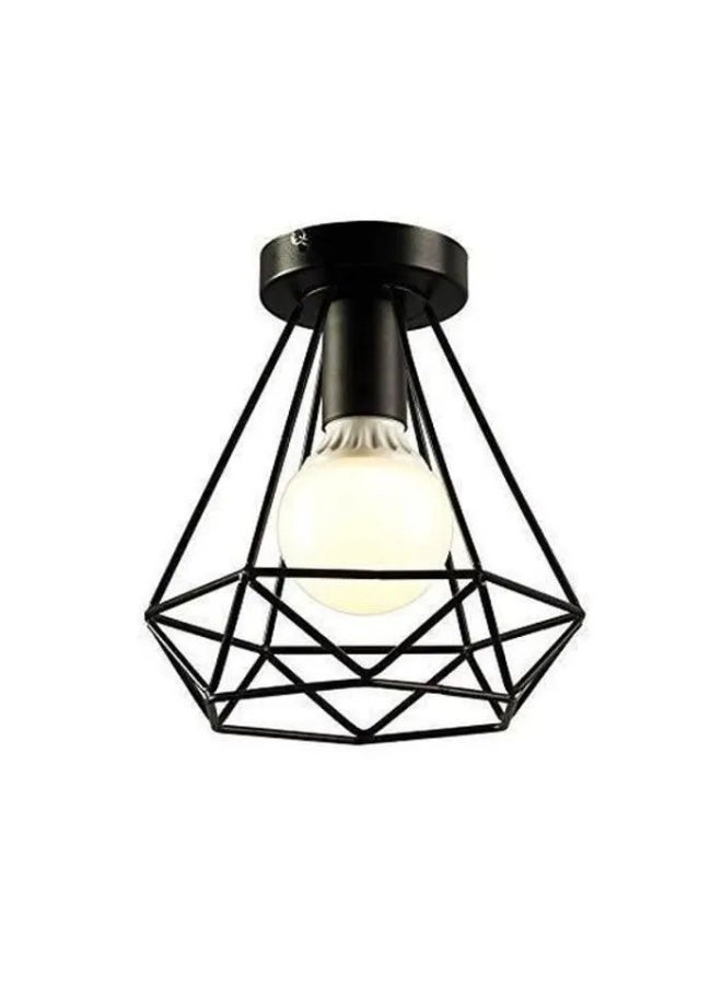 Beauenty Ceiling Light Flush Mount Black Iron Lampshade Industrial Pendant Light Grid Cage,for Hallway Bedroom Kitchen Living Room Wine Cellar Warehouse Coffee Shop bar E26 Pendant Lights 2pcs - Image 4