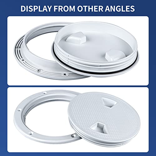 Smart Marine Smartmarine Boat Hatch White 4" 6" 8" Round Non Slip Inspection Hatch w/Detachable Cover for Marine Boat Yacht (6 inch) - Image 5