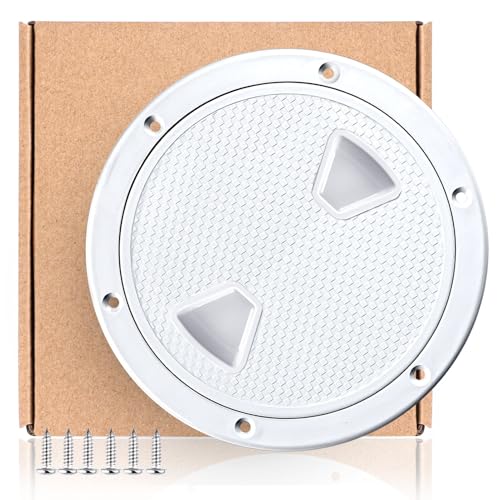 Smart Marine Smartmarine Boat Hatch White 4" 6" 8" Round Non Slip Inspection Hatch w/Detachable Cover for Marine Boat Yacht (6 inch) - Image 1