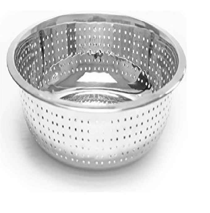 STAINLESS STEEL POHA CHALNISTRAINER COLANDERVEGETABLE STRAINER FOR KITCHEN USED FOR DRAINING OUT LIQUID FROM PASTA CANNED FRUITS VEGETABLES BOILED RICE NOODLES ETC SIZE 8