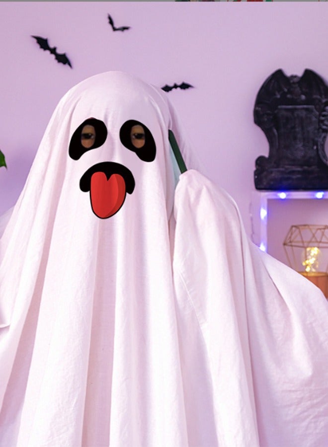 JCB CHIC زي شبح الهالوين الأبيض، فستان تنكرية للفتيات في الهالوين، فستان تنكري للأولاد، عباءة شبح بيضاء للأطفال، خدعة أو علاج مخيف، زي الهالوين المخيف (XL) - Image 2