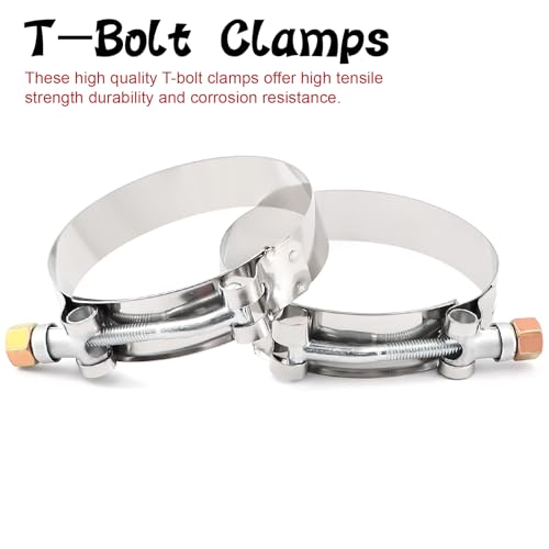 TuoLauthon ID 2-3/4 Inch(70mm) High Temperature 4-Ply Reinforced Straight Silicone Hose Performance Coupler, Length 3 Inch with 2Pcs T-Bolt Clamps Suitable High Level Turbo Pipe Connecting - Image 4
