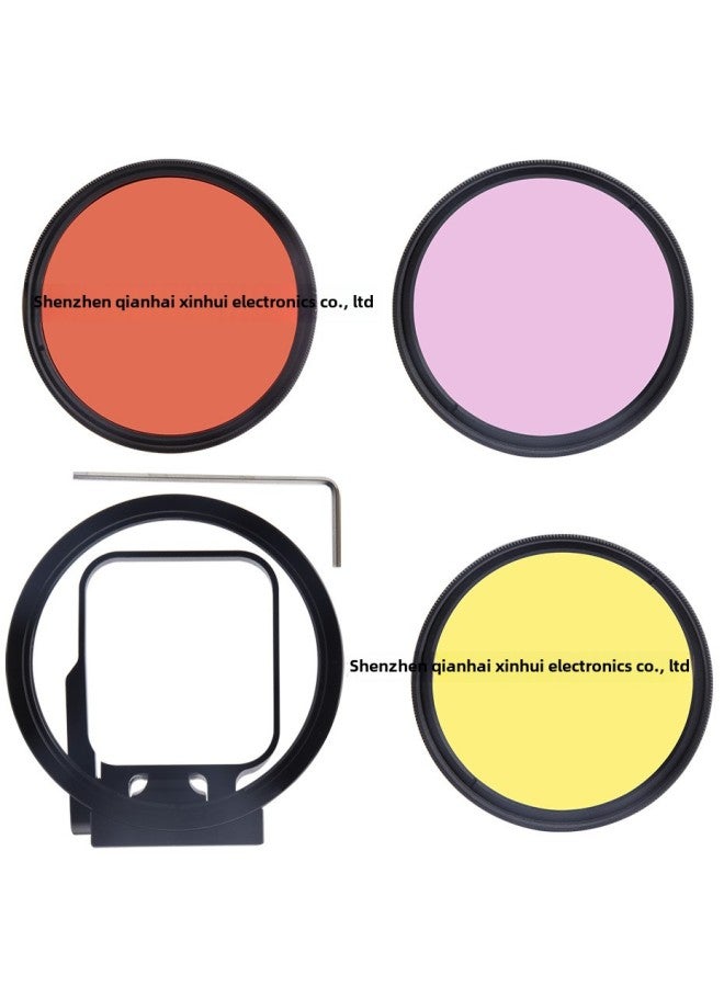 Gopro Hero7/6/5 Diving Red Filter Set Dog 7 Doubling Close-up Polarizer Macro Mirror Diving Accessories-Color:Diving Red + Diving Purple + 24X Macro Mirror  - Image 2