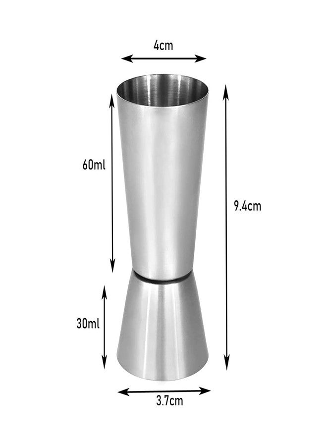 Skitch® 6 Pieces Professional Barware Combo - Cocktail & Mocktail Mixer Bar Set for Gift - Muddler, Bottle Opener, Peg Measure, Ice Cubes| Silver, Cocktail Set - Image 2