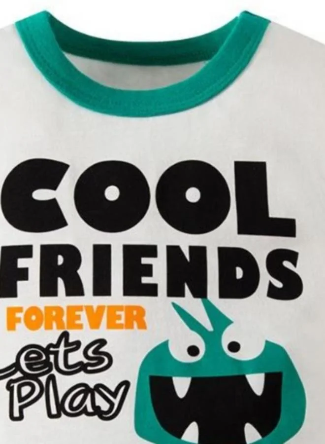 YUNIQEE White Printed Short Sleeve Crew Neck T-Shirt