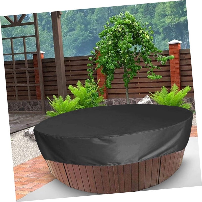 Outanaya Outdoor Bathtub Cover Heavy Duty Multi-Function Pool and Bath Cover for Garden Use Black Protects Against Rain Leaves and Debris - Image 2