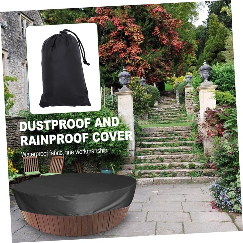 Outanaya Outdoor Bathtub Cover Heavy Duty Multi-Function Pool and Bath Cover for Garden Use Black Protects Against Rain Leaves and Debris - Image 5
