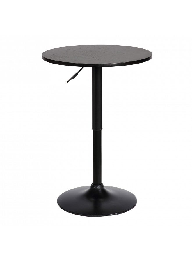 Armen Living Armen Living Bentley Height Adjustable Swivel Pub Table with Black Wood Finish and Black Base 