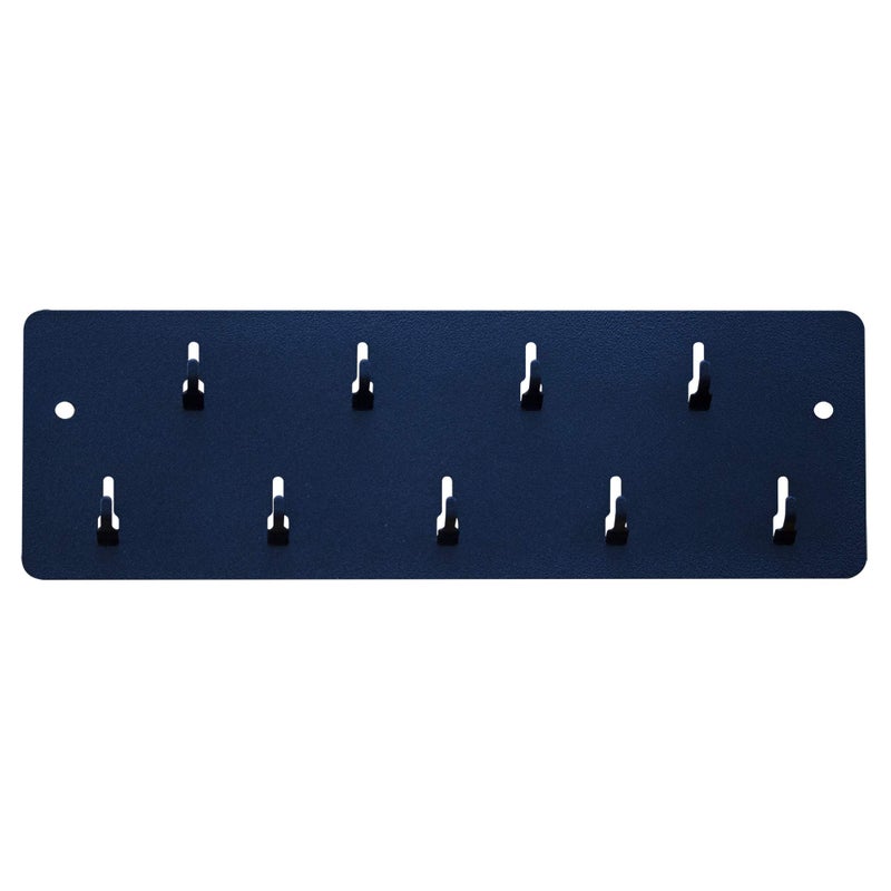 Pyramid Time Systems 43029 Industrial Wall Mounted Key Rack with 9 Hooks Durable Steel Key Holder and Organizer for Office Time Clock Badge Rack Hanger with Black Powder Coat Finish