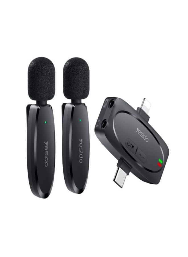 Yesido KR15 portable 360 pickup voice IP Type-c 2 in 1 transmit port 2 wireless MEMS Microphone  - Image 1