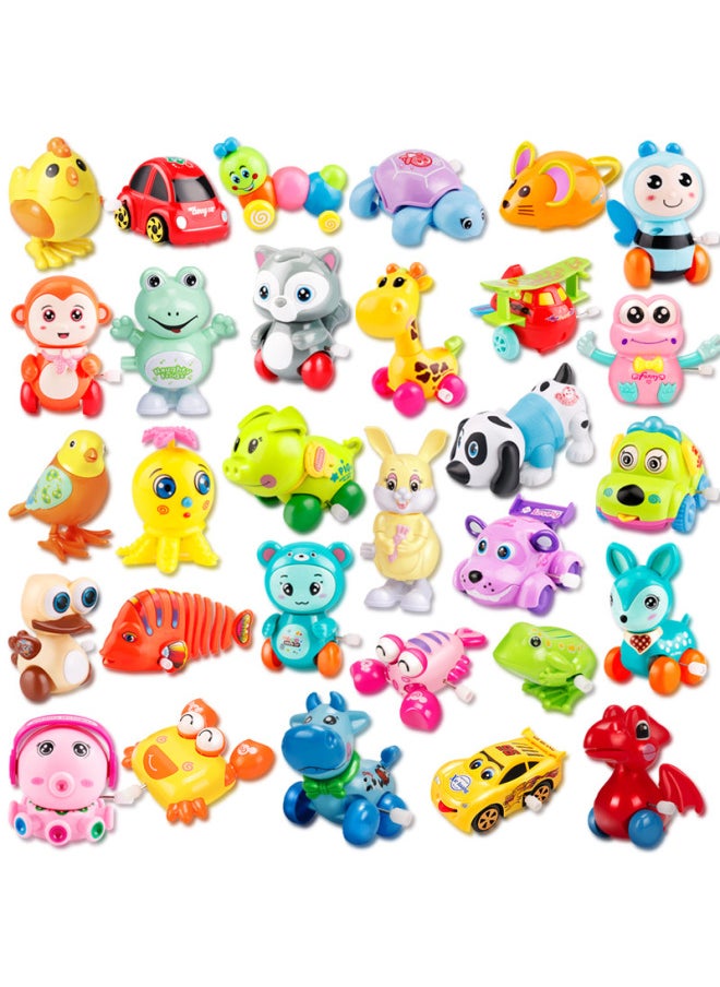 Clockwork Chicken Frog Simulation Plush Jumping Chicken Children's Winding Rabbit Dinosaur Animal Nostalgic Toy Hot Sale-Color:Crab (random Color)