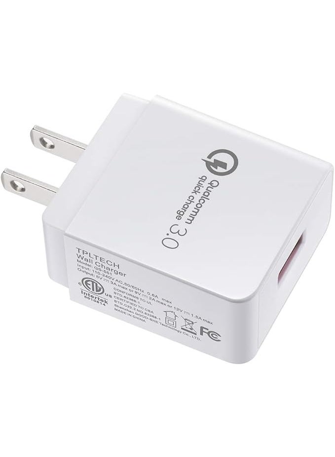 Quick Charge 3.0 USB Wall Charger – Fast Charging AC Power Supply Adapter, Portable Dual Port USB Plug Compatible with Android, iPhone, Samsung Galaxy, LG, Tablets & More - Image 5