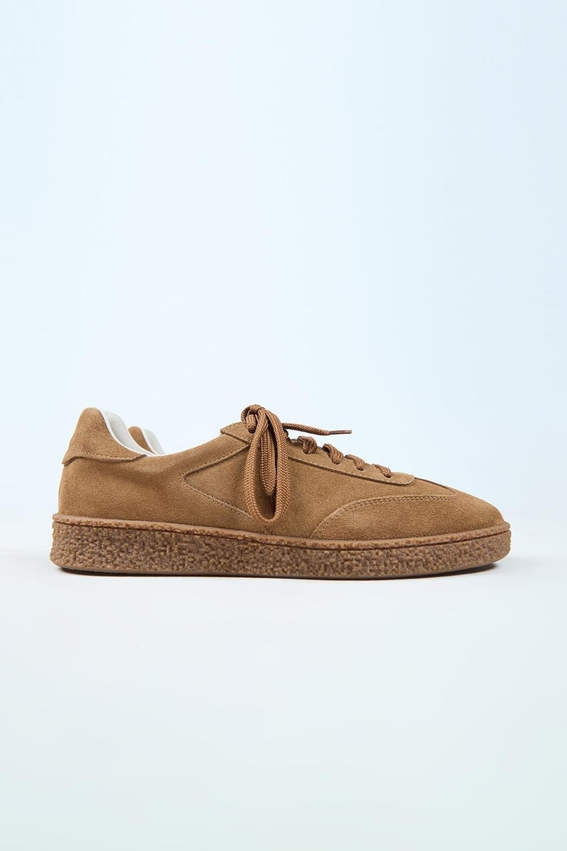 Krahe Palminteri Men's Genuine Leather Lace-up Sand Sneakers - Image 2