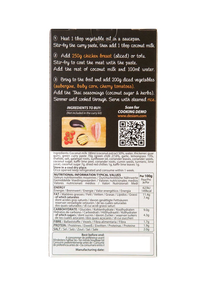 Buy de SIAM Green Curry Kit Online | 15 Minutes Instant Delivery ...