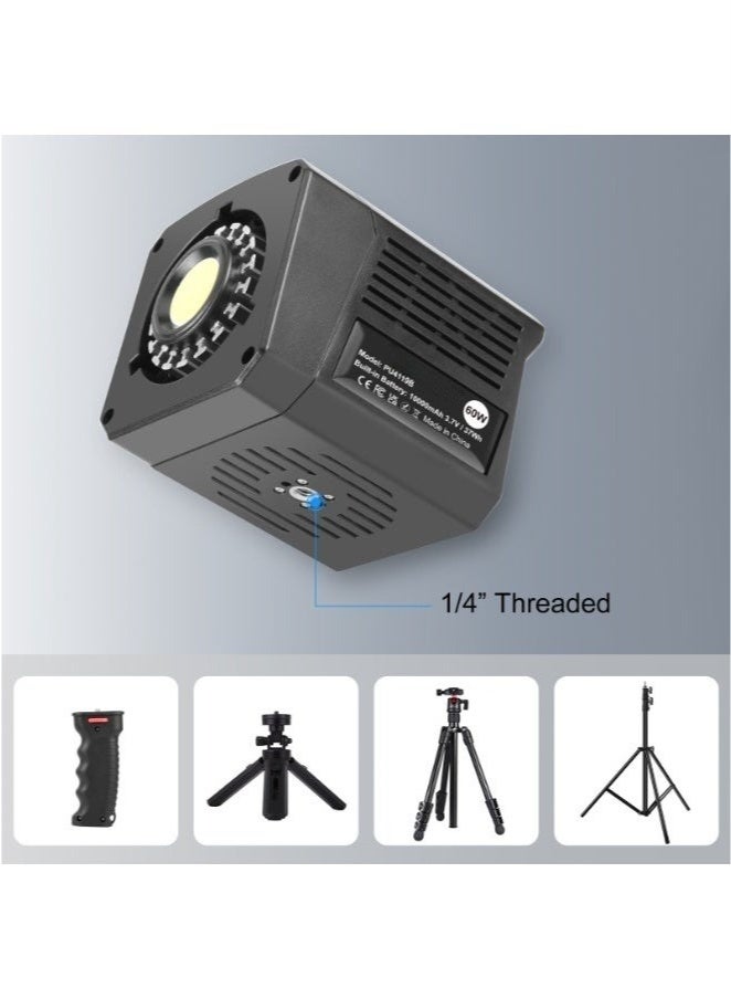 شو وو مصباح فيديو LED COB بقدرة 60 وات، ثنائي اللون CCT 2500-6500 كلفن CRI≥95 TLCI≥97، مصباح فيديو LED صغير بحامل Bowens للتصوير الفوتوغرافي، إضاءة فيديو الاستوديو، 8 مصابيح مشهد لتسجيل الأفلام - Image 5