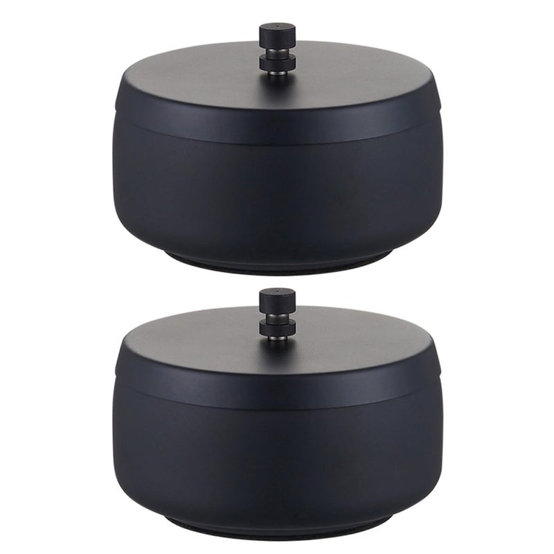 Windproof Smokeless Ashtray with Lid Stainless Steel Smoking Tray for Indoor Outdoor Car Use Black Small - Image 2
