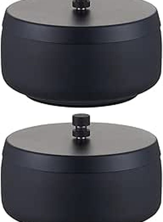 Windproof Smokeless Ashtray with Lid Stainless Steel Smoking Tray for Indoor Outdoor Car Use Black Small - Image 1