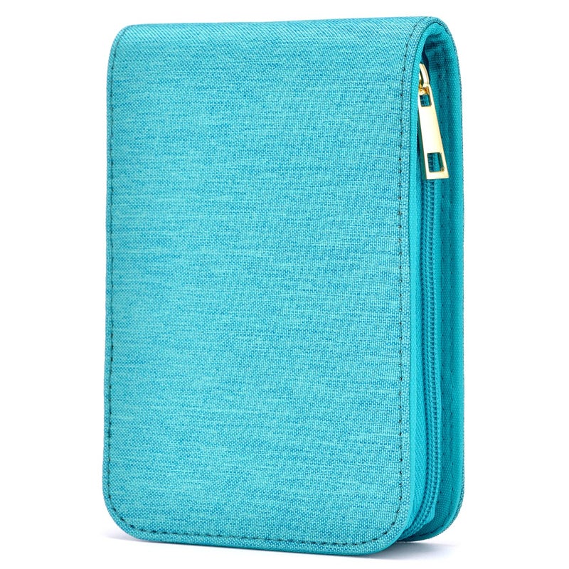 Lanxivi 12 Fountain Pen Case, Rollerball Pen Case Turquoise Color, Waterproof Canvas Pen Display Holder Organizer Bag - Image 1