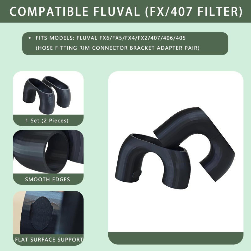 PoolTechX 2-Pack Rim Connector Pair for Fluval, for Fluval fx6 Replacement Parts, Replacement Parts Fit for Fluval FX4 FX5 FX6 FX2 407, Fixing & Protecting Hose - Image 2