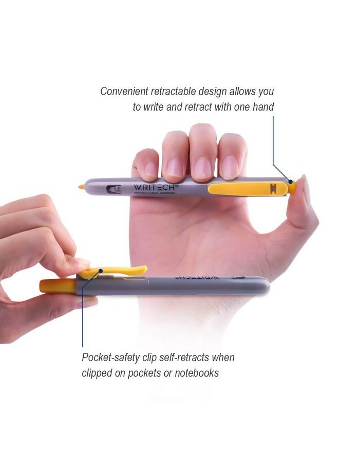WRITECH Retractable Permanent Markers Assorted Fine Point Marker Pen12 Count  - Image 2