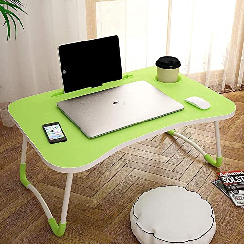 Radiant Wood Smart Multi-Purpose Laptop Table, Dock Stand, Study Table, Bed Table, Foldable, Portable, Ergonomic, Rounded Edges, Non-Slip Legs (Green) - Image 1