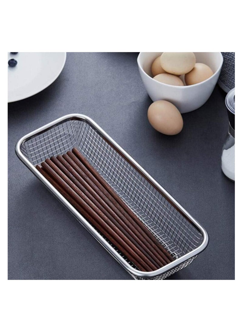 SOLARAE Silverware Utensil Organizer, Stainless Steel Mesh Drawer Organizer for Flatware, Knives, Pen, Cosmetic, 4Pcs - Image 2