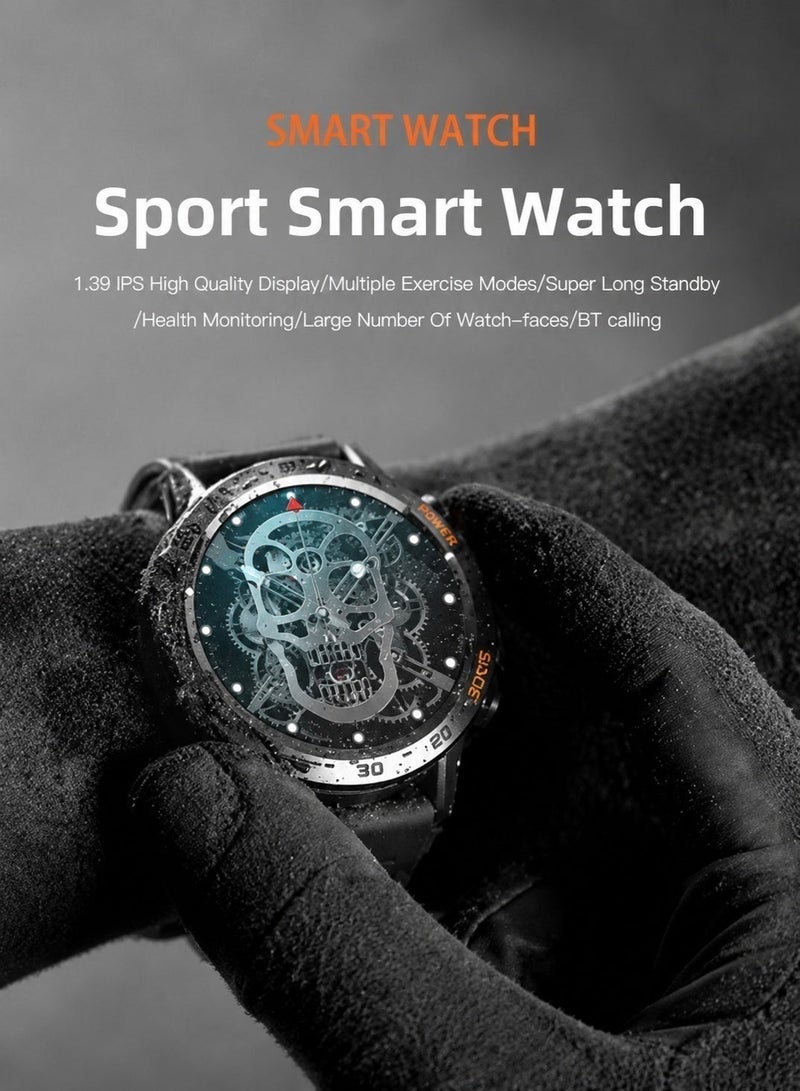LIGE Top Brand Luxury Sports Smart Watch 1.39 Inch IPS High Quality Display ,Multiple Exercise Modes ,Bluetooth cosynchronous chat ,400mAh Long Standby Battery ,Sleep detection Stainless Steel Wristwatches For Men Gifts Black - Image 2