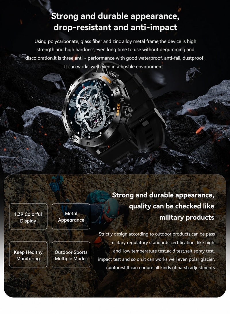 LIGE Top Brand Luxury Sports Smart Watch 1.39 Inch IPS High Quality Display ,Multiple Exercise Modes ,Bluetooth cosynchronous chat ,400mAh Long Standby Battery ,Sleep detection Stainless Steel Wristwatches For Men Gifts Black - Image 4