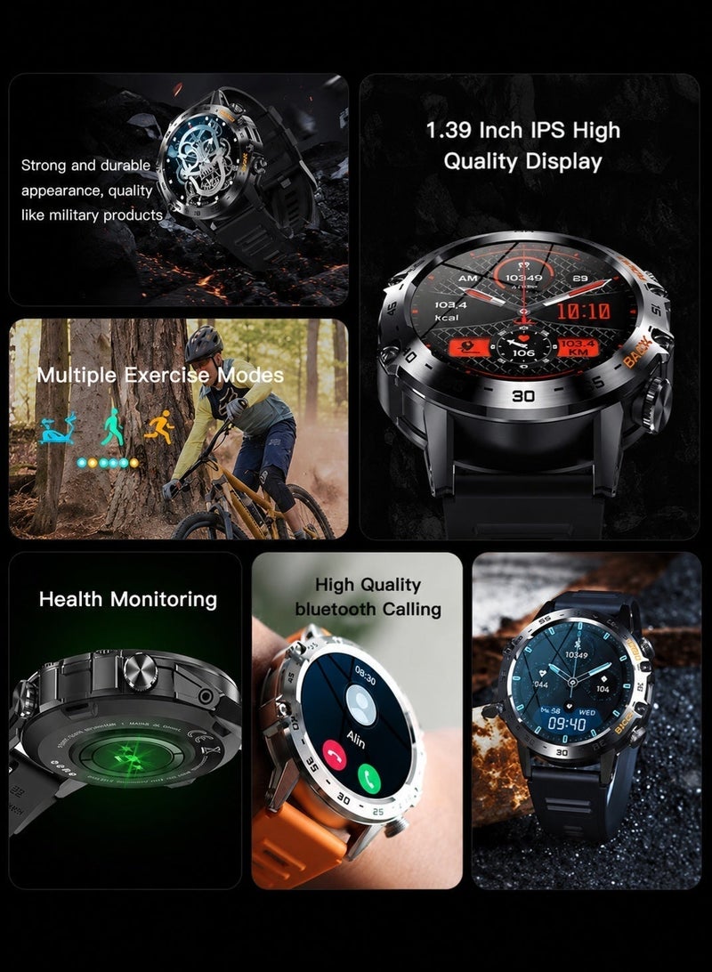 LIGE Top Brand Luxury Sports Smart Watch 1.39 Inch IPS High Quality Display ,Multiple Exercise Modes ,Bluetooth cosynchronous chat ,400mAh Long Standby Battery ,Sleep detection Stainless Steel Wristwatches For Men Gifts Black - Image 3