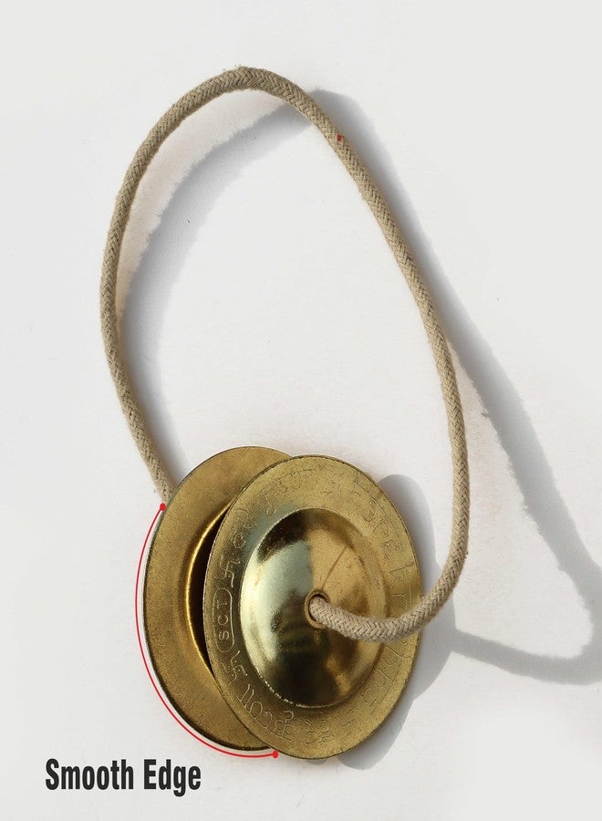 Pure Source India Manjeera Jhal For Pooja, Home, Temple & Kirtan Use- kartal instrument-Hand Cymbals Manjira Pair (2.5 INCH - Antique Gold) (50 gm- 1 Pair) - Image 5