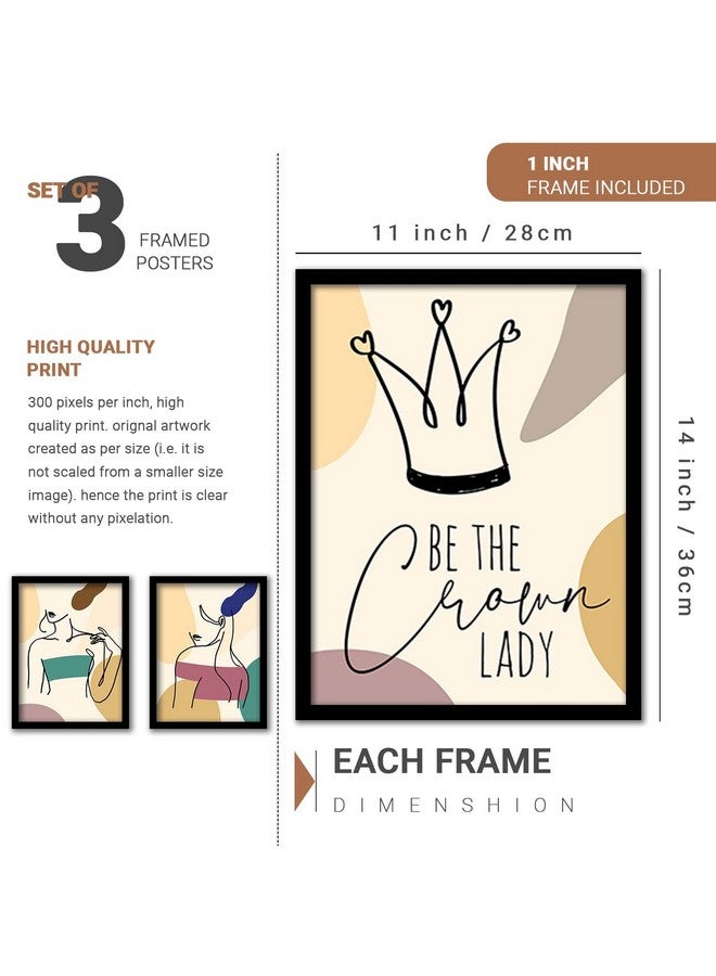 HEVEA Modern Art Framed Wall Posters/Paintings with Frame Wall Paintings Hangings Framed Wall Art Paintings (11 inch x 14 inch, Framed, Multicolor) -Set of 5 - Image 2